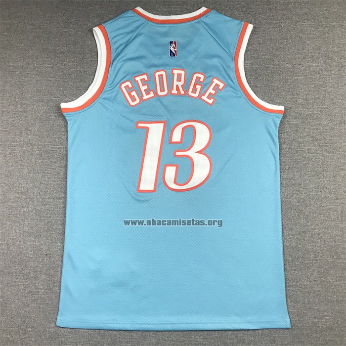 Camiseta Los Angeles Clippers Paul George NO 13 Ciudad 2021-22 Azul